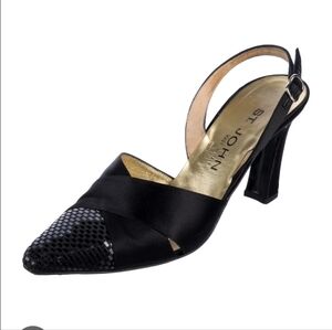 St. John Satin Black Women's Heels